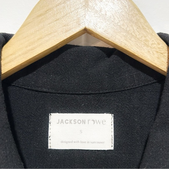 JACKSON ROWE Coretta Linen Blend Black Zip Up Romper - Picture 5 of 7